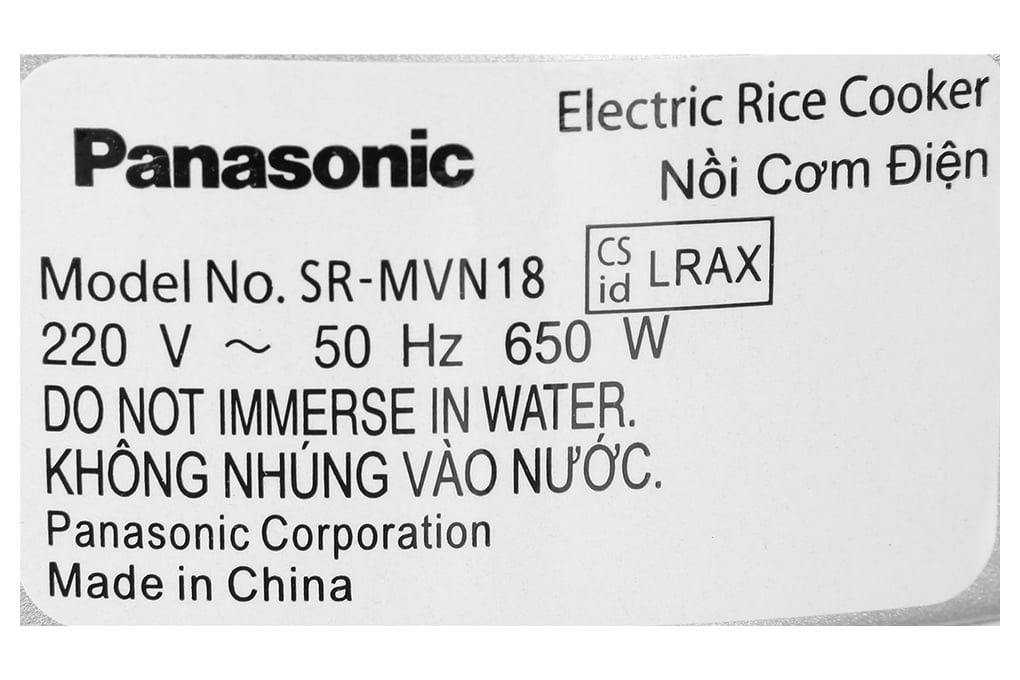 Nồi cơm nắp gài 1.8 lít Panasonic SR-MVN18LRAX