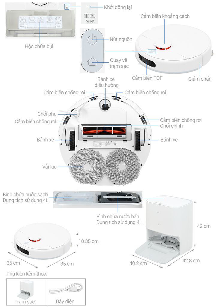 Robot hút bụi lau nhà Xiaomi Vacuum X20 (BHR7955US)