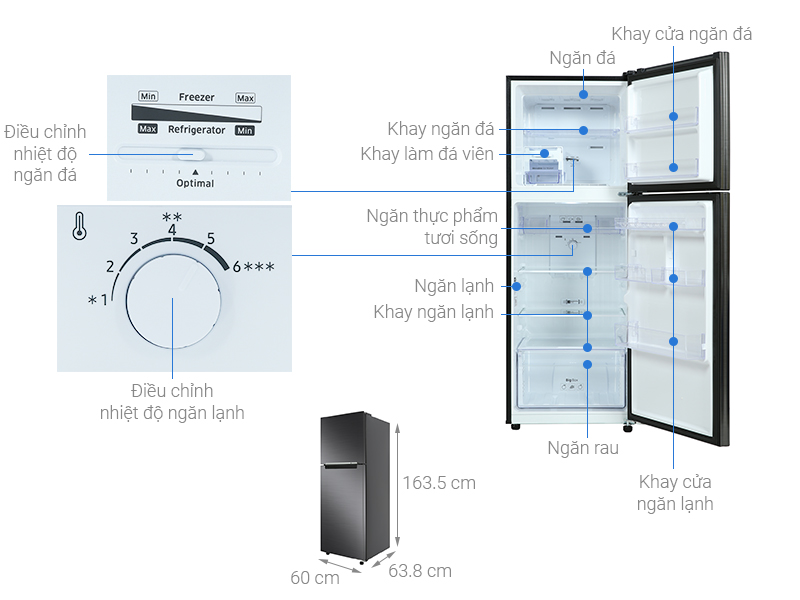 Tủ lạnh Samsung Inverter 302 Lít RT29K503JB1/SV