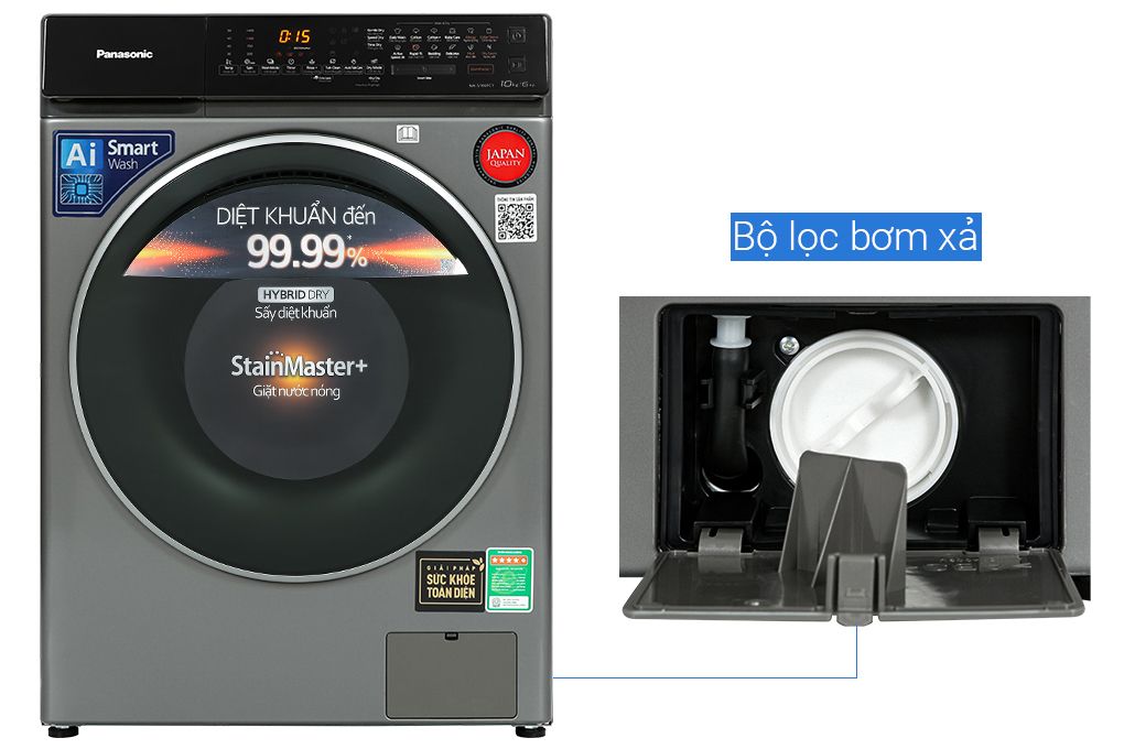 Máy giặt sấy Panasonic Inverter 10 kg NA-S106FC1LV