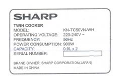 Nồi cơm 2 ngăn đa năng Sharp 1.8 lít KN-TC50VN-WH