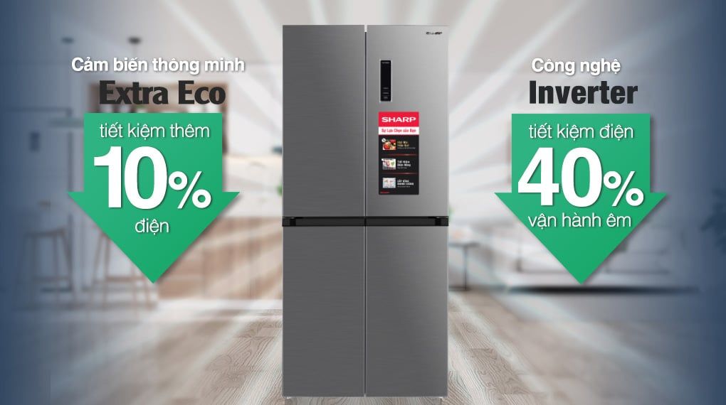Tủ lạnh Sharp Inverter 362 lít Multi Door SJ-FX420V-SL