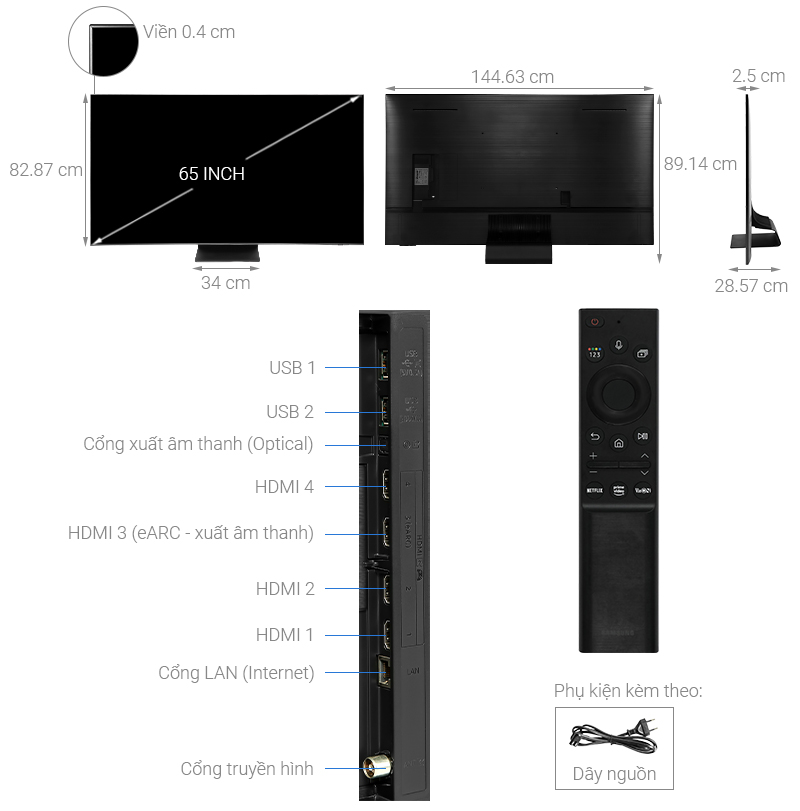 Smart Tivi Neo QLED 4K 65 inch Samsung QA65QN90B