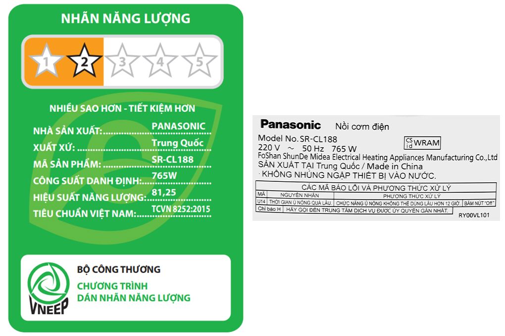 Nồi cơm điện tử Panasonic 1.8 lít SR-CL188WRAM