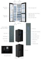 Tủ lạnh Hitachi Inverter 569 lít Side By Side R-MX800GVGV0 GBK