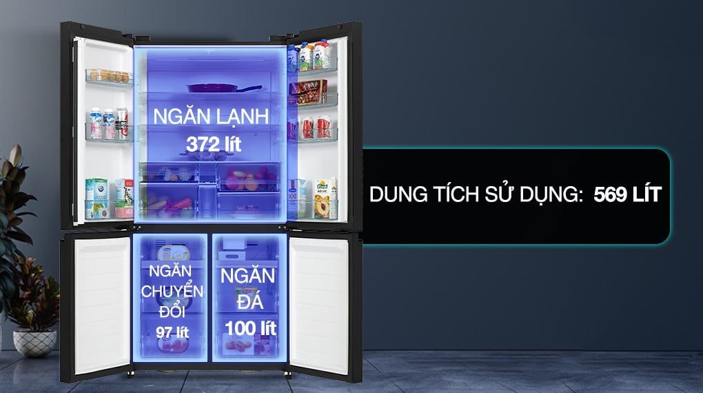 Tủ lạnh Hitachi Inverter 569 lít Multi Door R-WB640PGV1 GCK