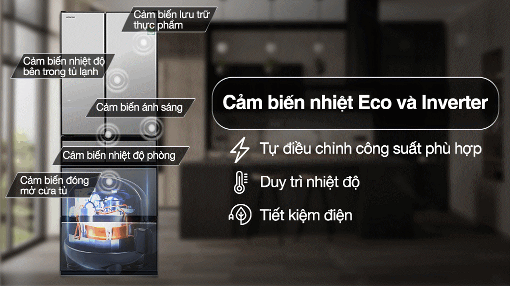Tủ lạnh Hitachi Inverter 540 lít Multi Door R-HW540RV X