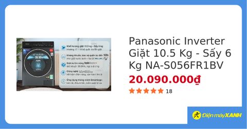 Máy giặt sấy Panasonic Inverter 10.5kg NA-S056FR1BV
