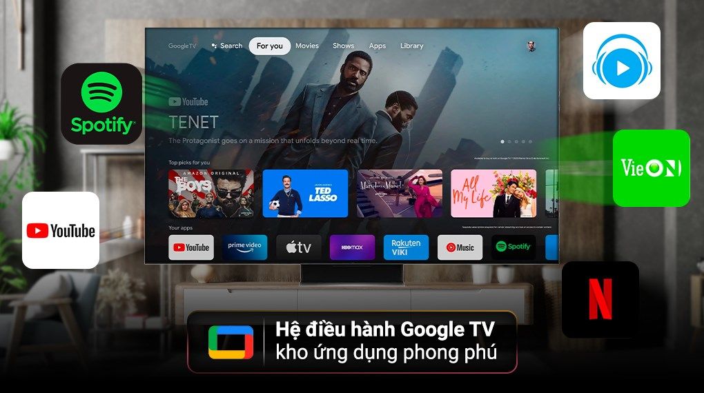 Google Tivi MiniLed QLED TCL 4K 75 inch 75C845
