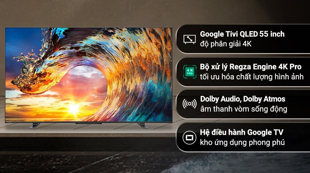 Google Tivi QLED Toshiba 4K 55 inch 55M550LP