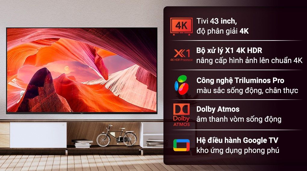 Google Tivi Sony 4K 85 inch KD-85X80L [ 85X80L ]