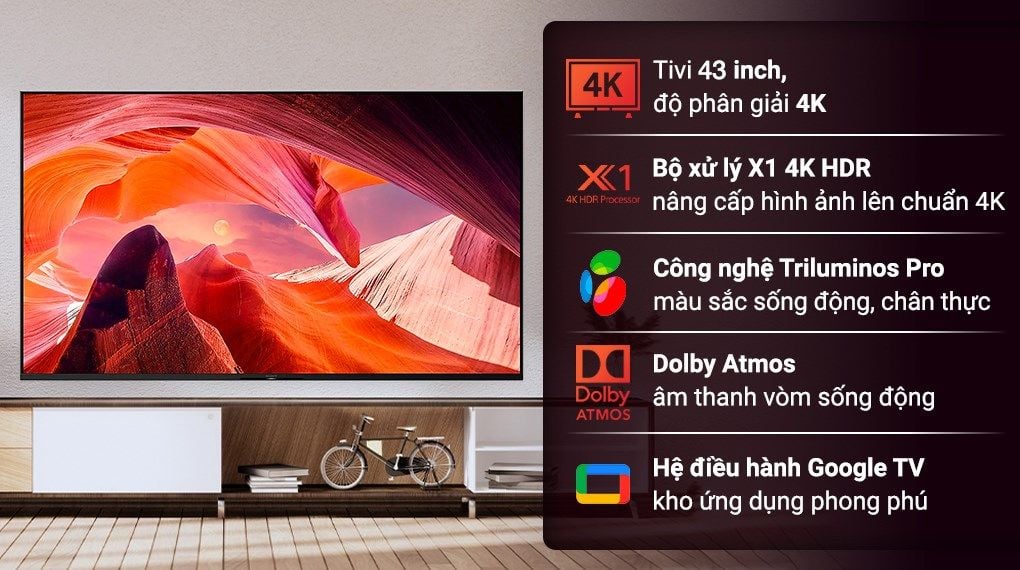 Google Tivi Sony 4K 50 inch KD-50X80L   [ 50X80L ]