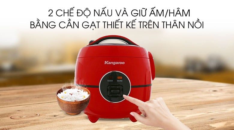 Nồi cơm điện Kangaroo 1.2 lít KG822 đỏ