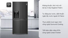 Tủ lạnh LG Inverter 494 lít GR-D22MB