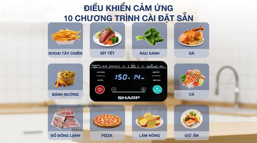 Nồi chiên không dầu Sharp KF-AF70EV-ST 7 lít