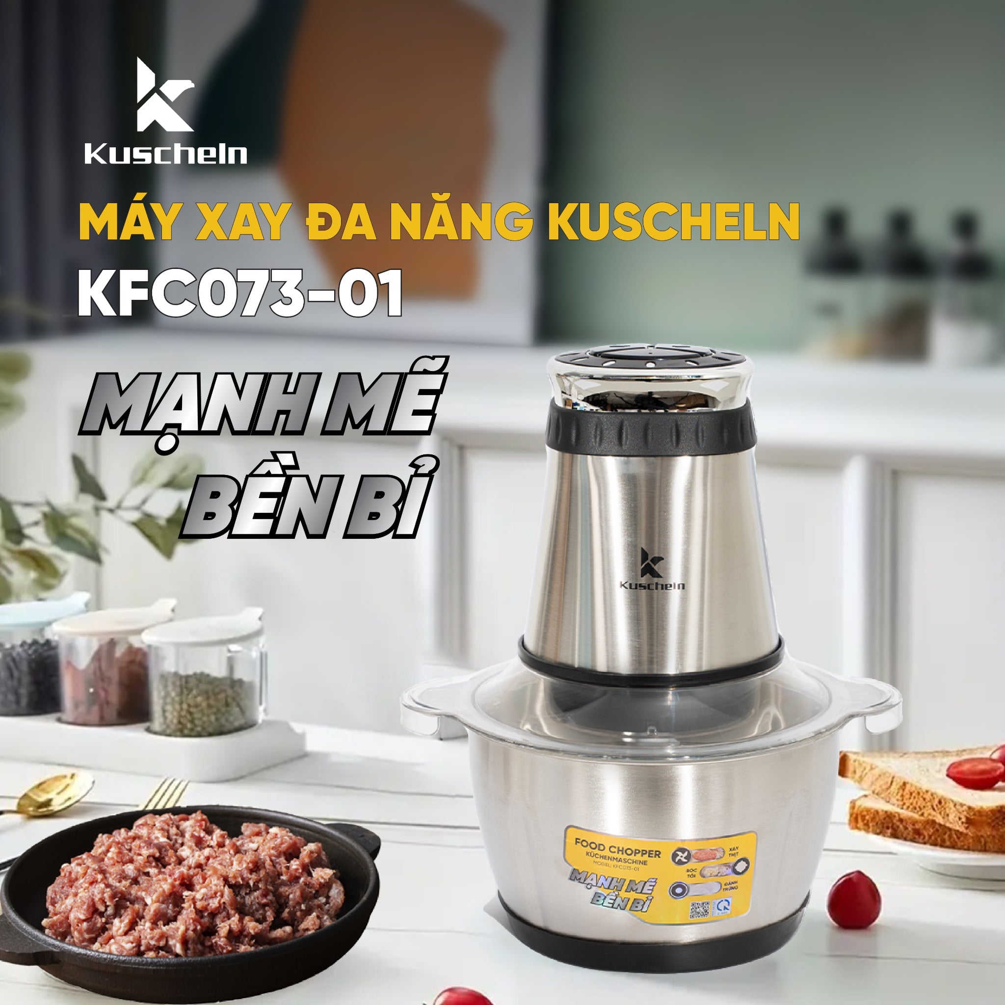 MÁY XAY THỊT CỐI INOX / THỦY TINH KUSCHELN KFC073-01
