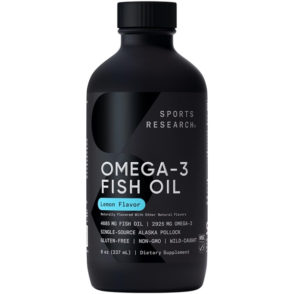  Siro bổ dung dạng nước Sports Research Omega-3 Fish Oil, Lemon 8Oz 237ml 