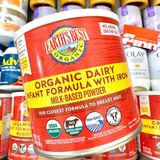  Sữa Mỹ cho bé Earth's Best Organic Dairy Infant Formula for Babies 0-12 Months, Milk-Based Powder 595g 21Oz 