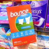  Giấy thơm và lưu mùi cho quần áo Bounce Dryer Sheets 160 miếng 