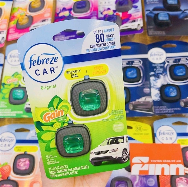  Set 2 nước hoa thơm xe Febreze Car Air Freshener Vent Clip Gain Original Scent 