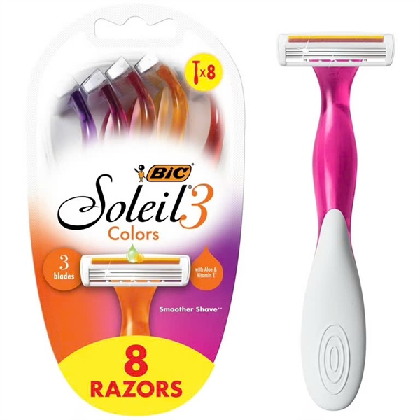  (SALE-SNL) Tách lẻ Set BiC Soleil Smooth Colors 3-Blade Women's Disposable Razors 
