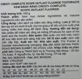 CTY - Kem đánh răng Crest Plus Scope Outlast + Whitening Fluoride Anticavity Toothpaste 5.4Oz 153g 