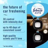  Set 2 nước hoa thơm xe Febreze Luxe Car Air Freshener Leather Scent 0.14Oz 4.4ml 