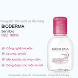  Nước tẩy trang Bioderma hồng nhỏ 100ml 