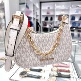  Túi Michael Kors Cora Medium Light Cream Signature MD Zip Pouchette Crossbody Bag 35S2G4CU1B CRM Multi 
