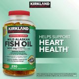  Viên uống bổ sung Omega tổng hợp Kirkland Wild Alaskan Fish Oil 1400mg 230 viên 