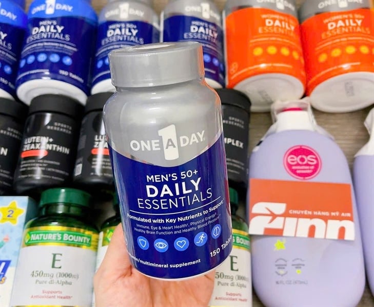  Viên uống bổ sung vitamin tổng hợp cho nam One A Day Men’s Multivitamin Daily Essentials trên 50 tuổi 150 viên 