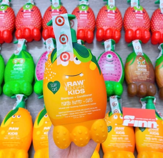  Dầu gội xả Raw Sugar 2-in-1 Shampoo & Conditioner for Kids Mango Butter +Oats 12Oz 354ml 