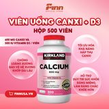  Viên uống bổ sung canxi Kirkland Signature™ Calcium 600mg + D3 500 viên 