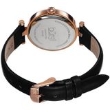  Đồng hồ nữ Burgi BUR128BKR Diamond Accented Flower Dial Rose Gold & Black Leather Strap 