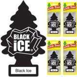  Set 6 cây thông thơm xe Little Trees Black Ice Air Freshener 