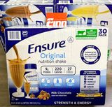  Sữa Mỹ thùng Ensure Nước Original Nutrition Shake Milk Chocolate 30 chai 