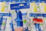  Set bàn chải và kem đánh răng cho bé Dr. Brown's Infant-to-Toddler Blue Elephant Toothbrush 1.4Oz 40g 