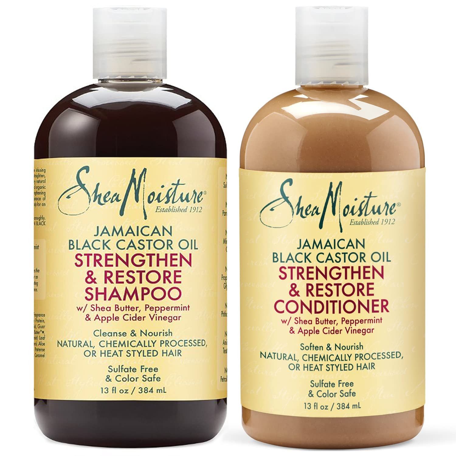  Set gội xả phụ hồi tóc Shea Moisture jamaican black castor oil strengthen & restore 384ml 