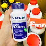  CTY-Viên uống hỗ trợ mọc tóc Natrol Biotin 10000mcg Maxium 100 viên 