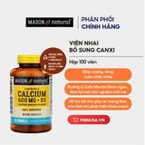  CTY - Viên uống bổ sung Canxi Mason Natural Calcium vị Cafe Mocha Canxi 600mg + D3 100 viên 
