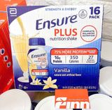  Thùng Ensure Plus Nutrition Shake Vanilla 16 chai 