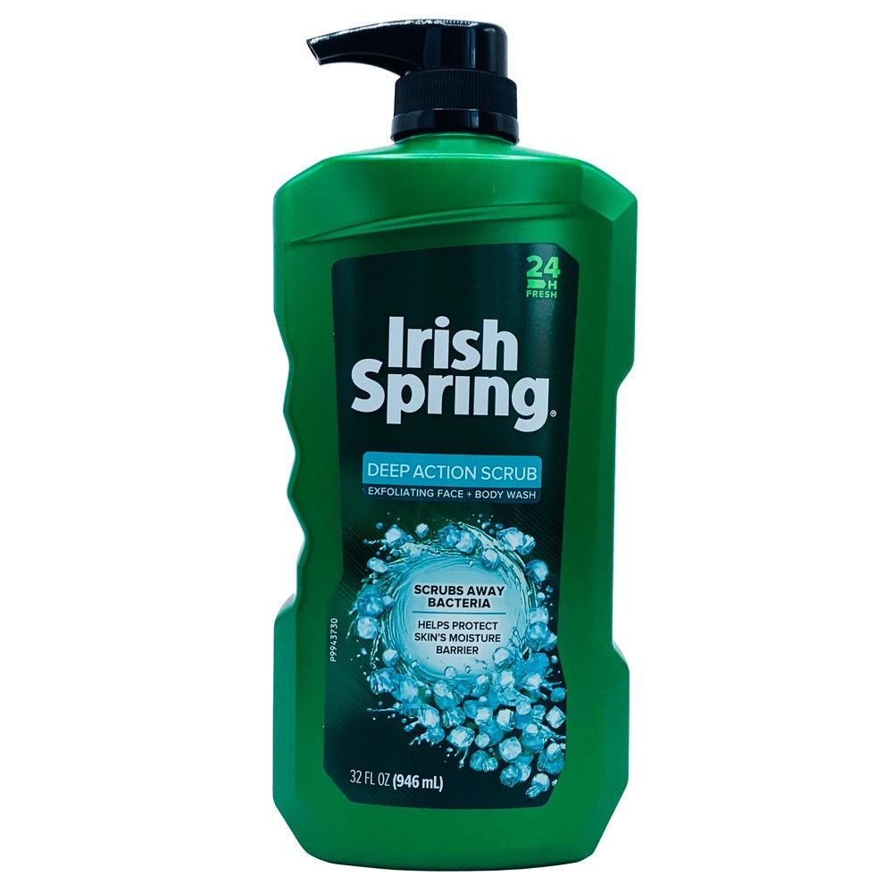  Sữa tắm & rửa mặt Irish Spring deep action scrub 946ml 32Oz 