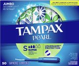  Băng vệ sinh Tampax Pearl Super Absorbency with LeakGuard Braid Unscented 50 Tampons 