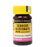  NK - Viên uống bổ sung sắt hữu cơ cho bà bầu Mason Natural Ferrous Gluconate Iron Supplement 50 viên 