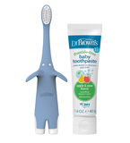  Set bàn chải và kem đánh răng cho bé Dr. Brown's Infant-to-Toddler Blue Elephant Toothbrush 1.4Oz 40g 