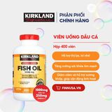  CTY-Viên uống dầu cá Kirkland Signature Fish Oil Concentrate with Omega-3 Fatty Acids 400 viên 