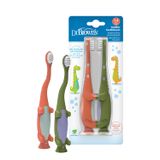  Set 2 bàn chải đánh răng cho bé Dr. Brown's Toddler Toothbrush Dinosaur Green and Orange 