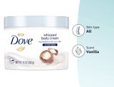  Kem dưỡng thể cho da khô Dove Whipped Body Cream Dry Skin Moisturizer Macadamia and Rice Milk Nourishes Deeply 10Oz 283g 