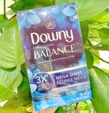  Giấy thơm quần áo Downy Infusions Balance Crisp Rain Blue Eucalyptus Softener Sheet 80 tờ 