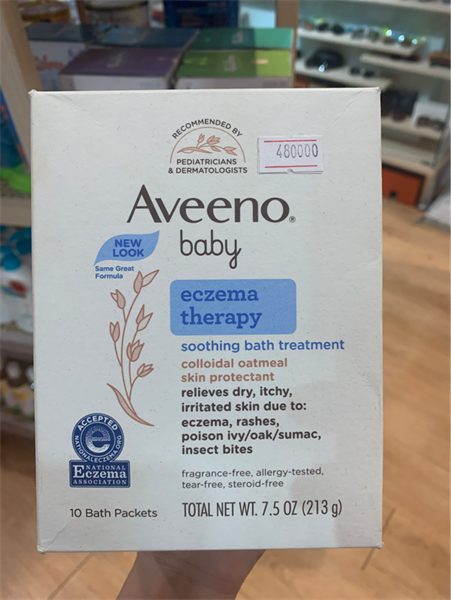  Set 2 gói Bột tắm chàm chiết xuất yến mạch cho bé Aveeno Baby Eczema Therapy Soothing Bath Treatment with Natural Oatmeal 